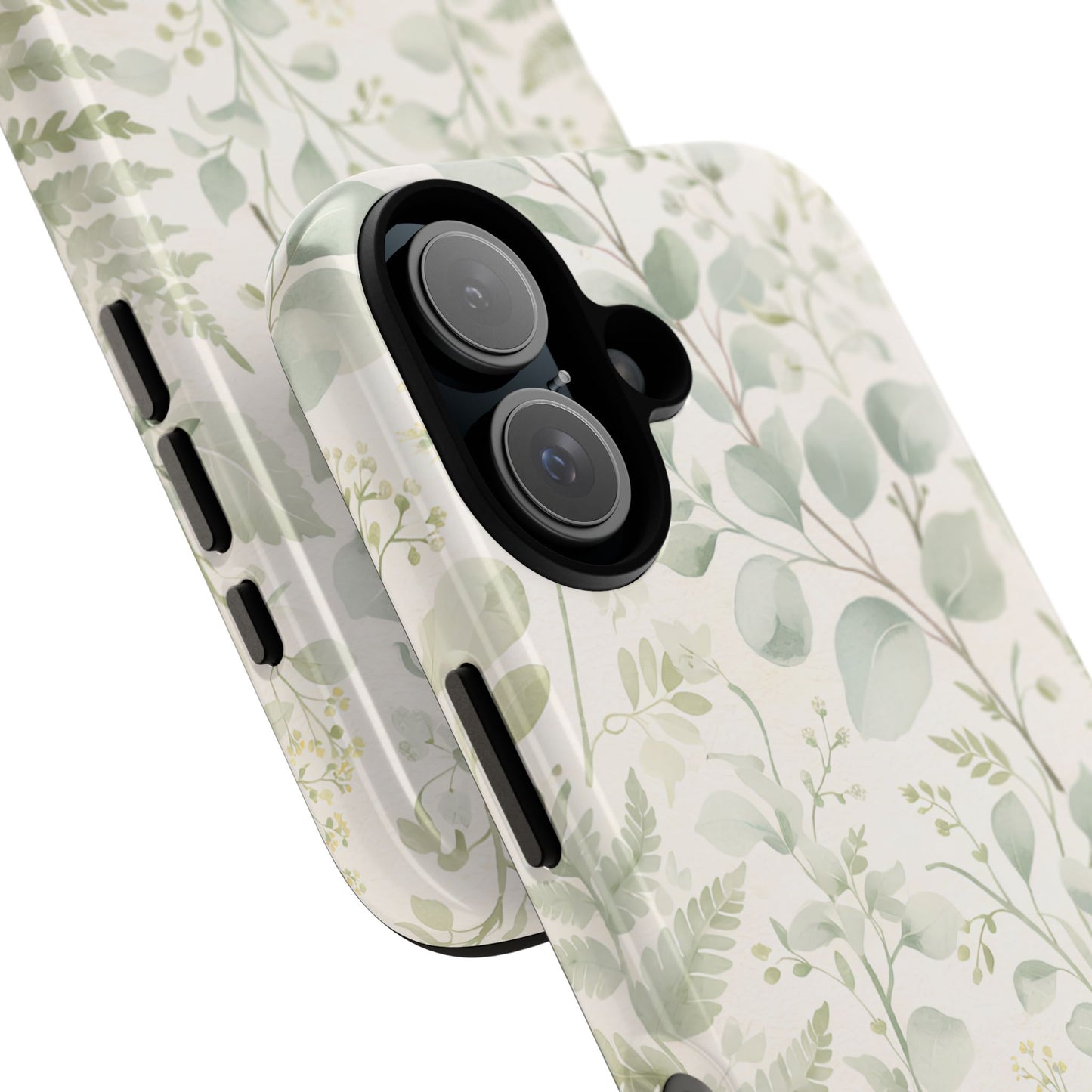 Floral Fern Tough Phone Case — Soft Green Botanical iPhone Cover
