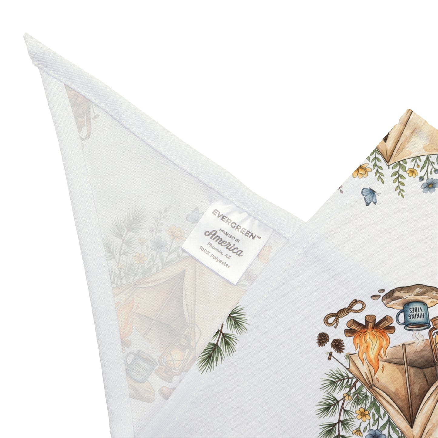 Camping Dog Bandana — Cute Tent & Campfire Pet Scarf