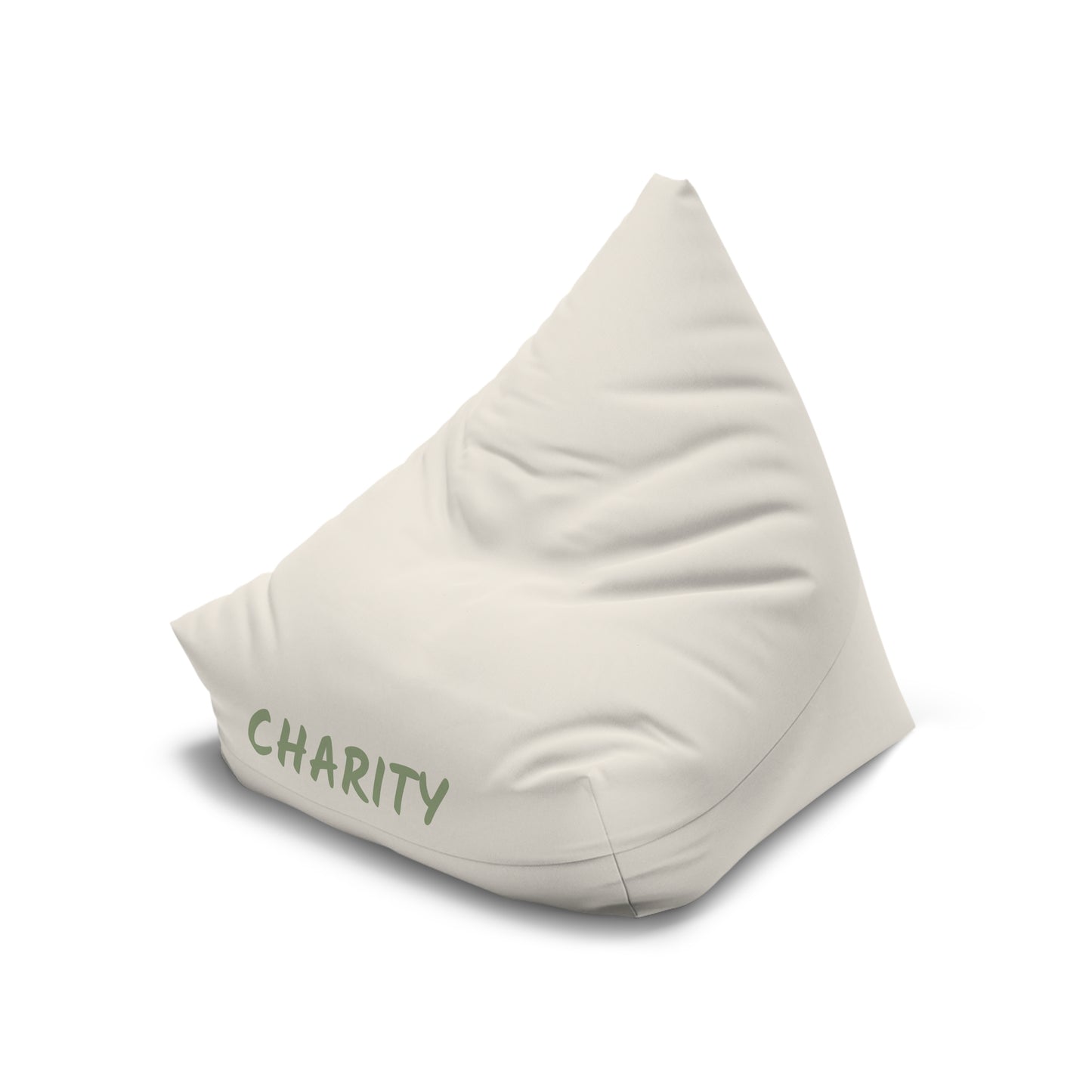Personalized Charity Beige Bean Bag Cover – Cozy Floor Chair Slipcover