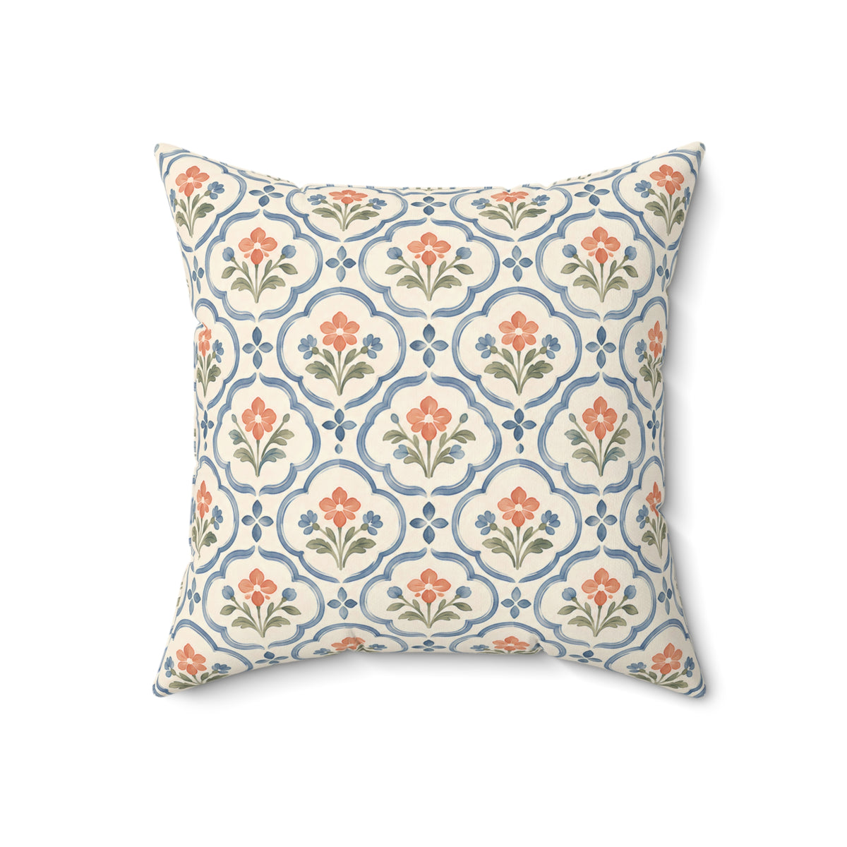Vintage Floral Pattern Square Pillow