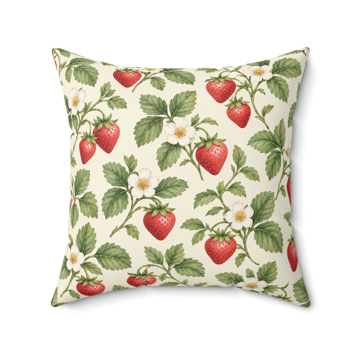 Strawberry Botanical Square Pillow