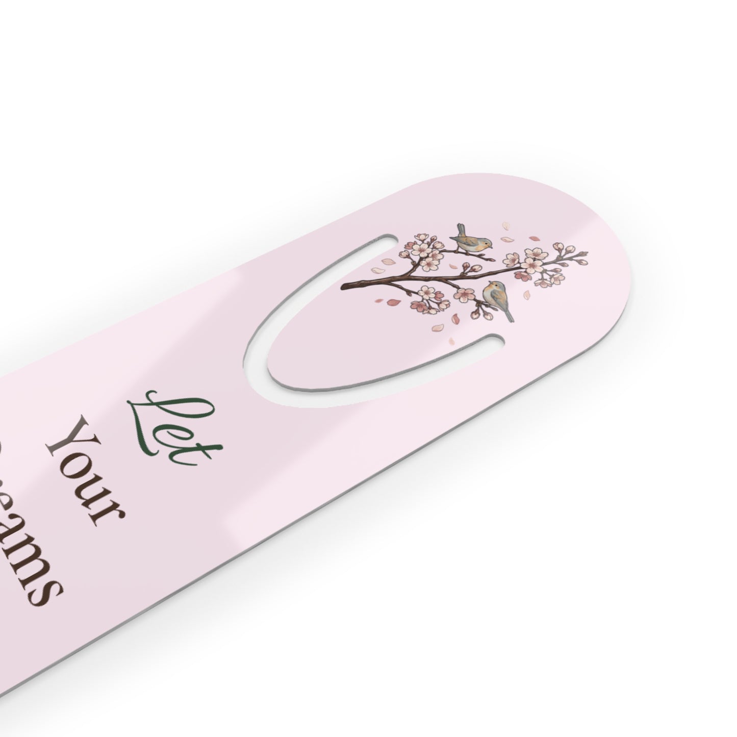Inspirational Floral Bookmark — "Let Your Dreams Blossom" Metal Corner Bookmarker