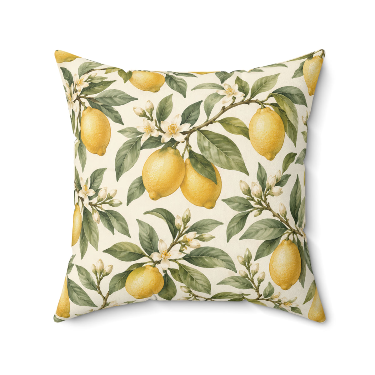 Lemon Grove Decorative Pillow – Botanical Citrus Throw Cushion