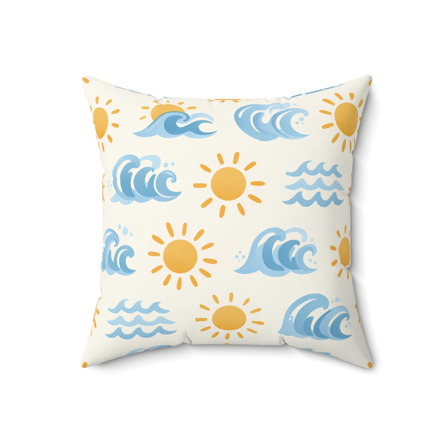 Sun & Waves Beach Pattern Square Pillow