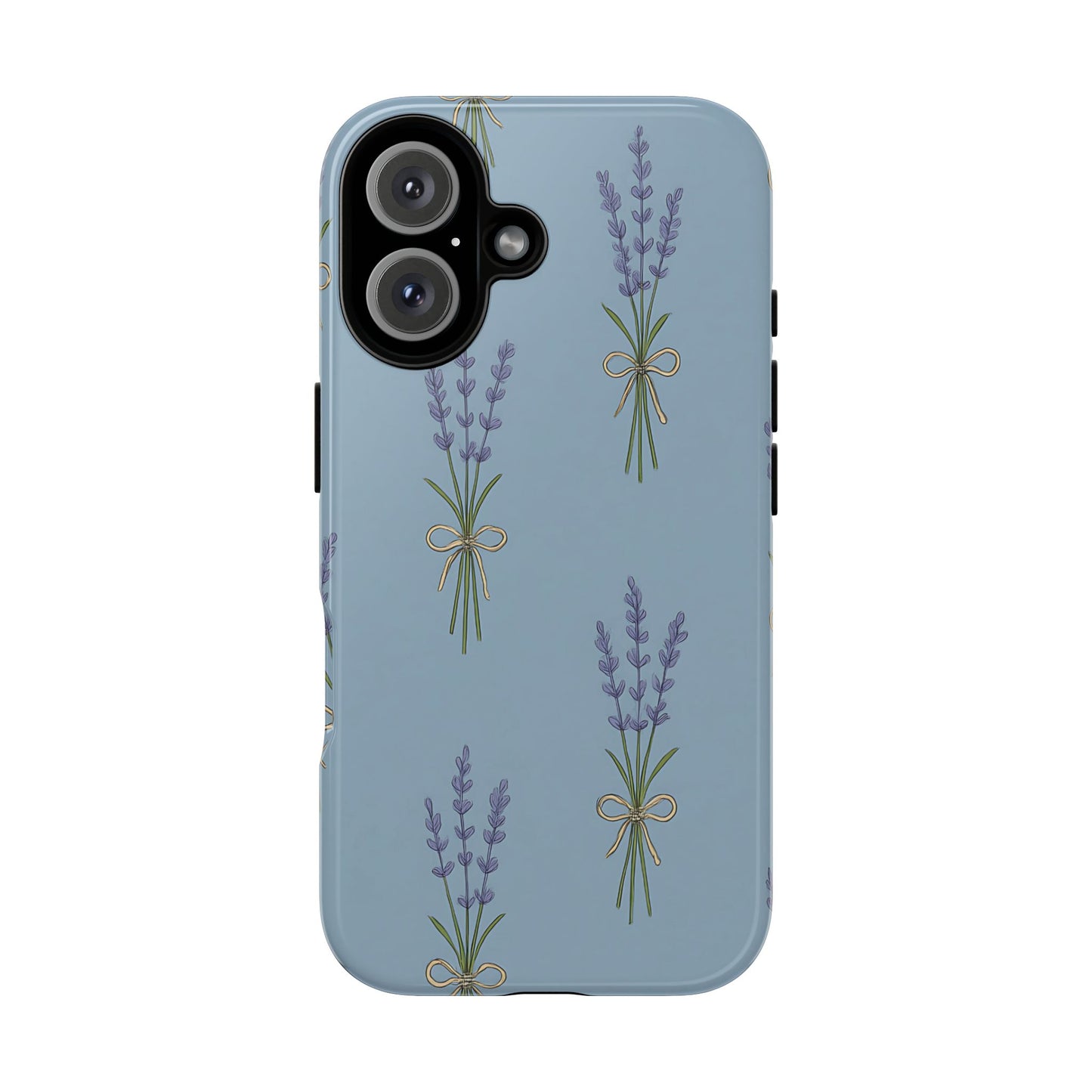 Lavender Bundle Phone Case – Blue Botanical Floral Print with 3D Wrap Design