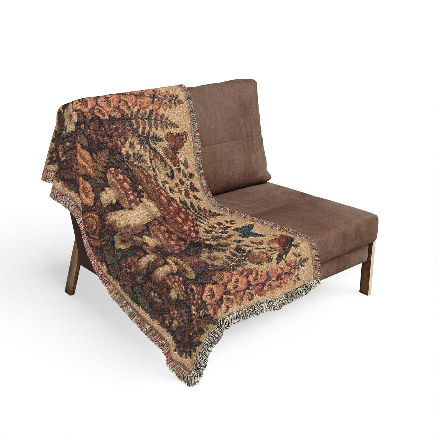 Mushroom Woodland Woven Blanket
