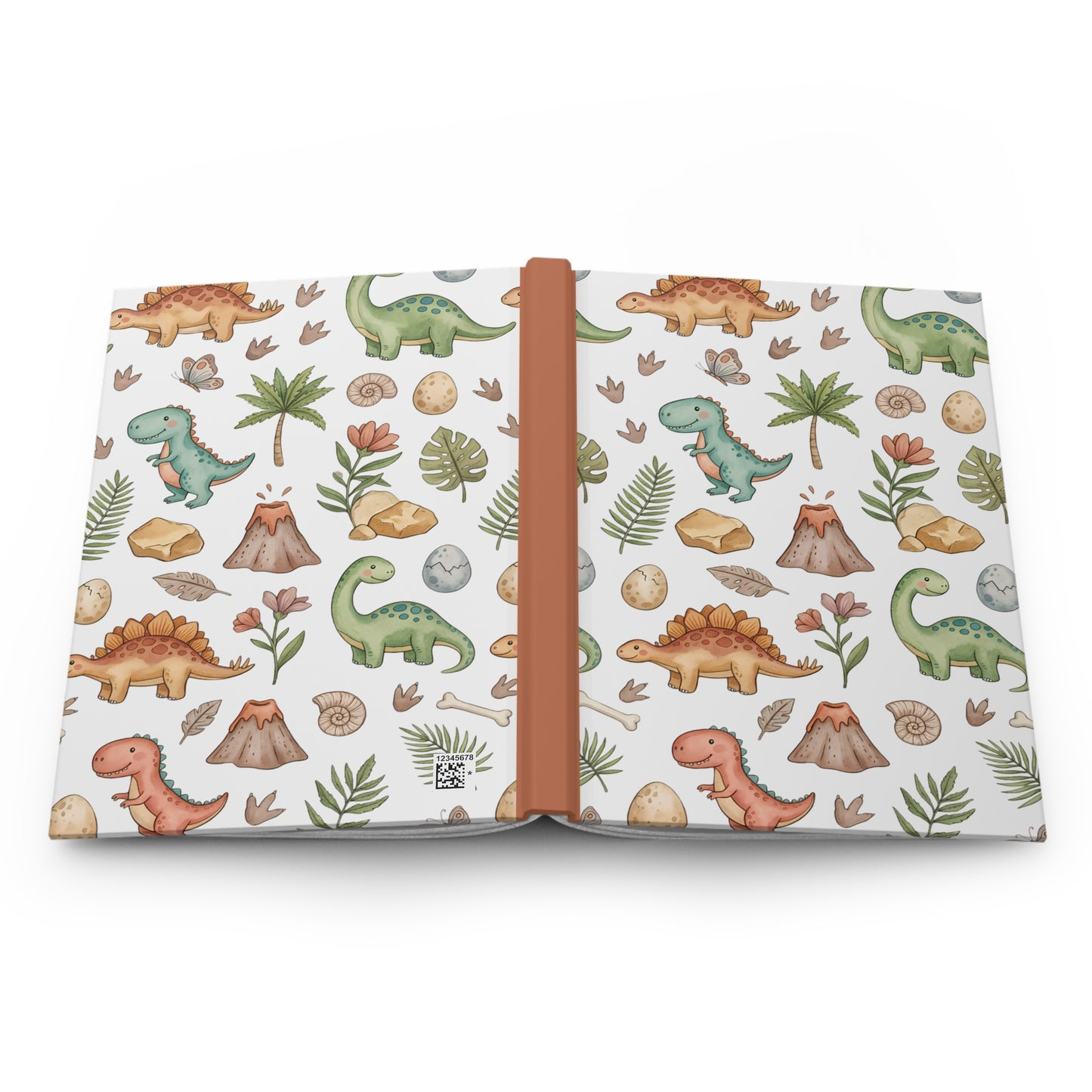 Dinosaur Pattern Hardcover Journal — Cute Baby Dino Notebook for Kids, Preschoolers & Dino Lovers