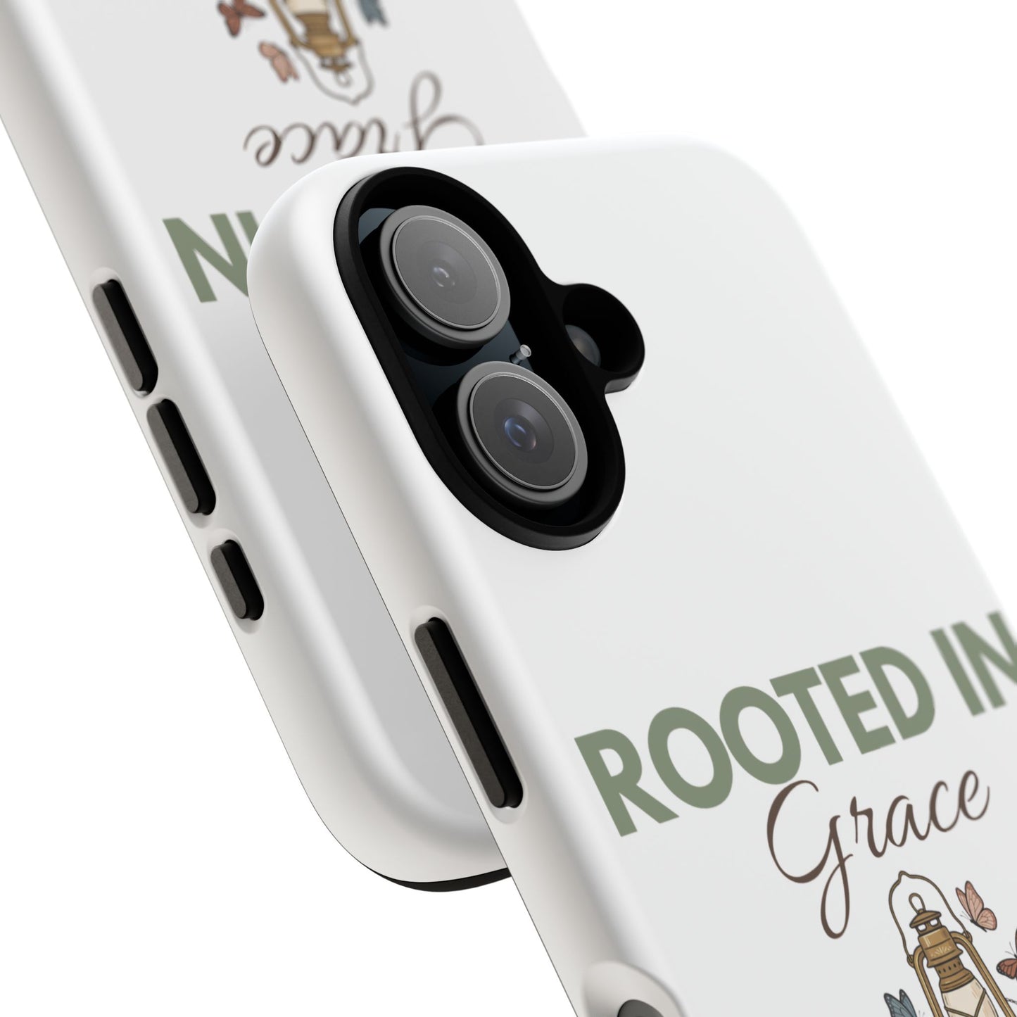 Rooted in Grace Phone Case — Floral Lantern Christian Protective Cover