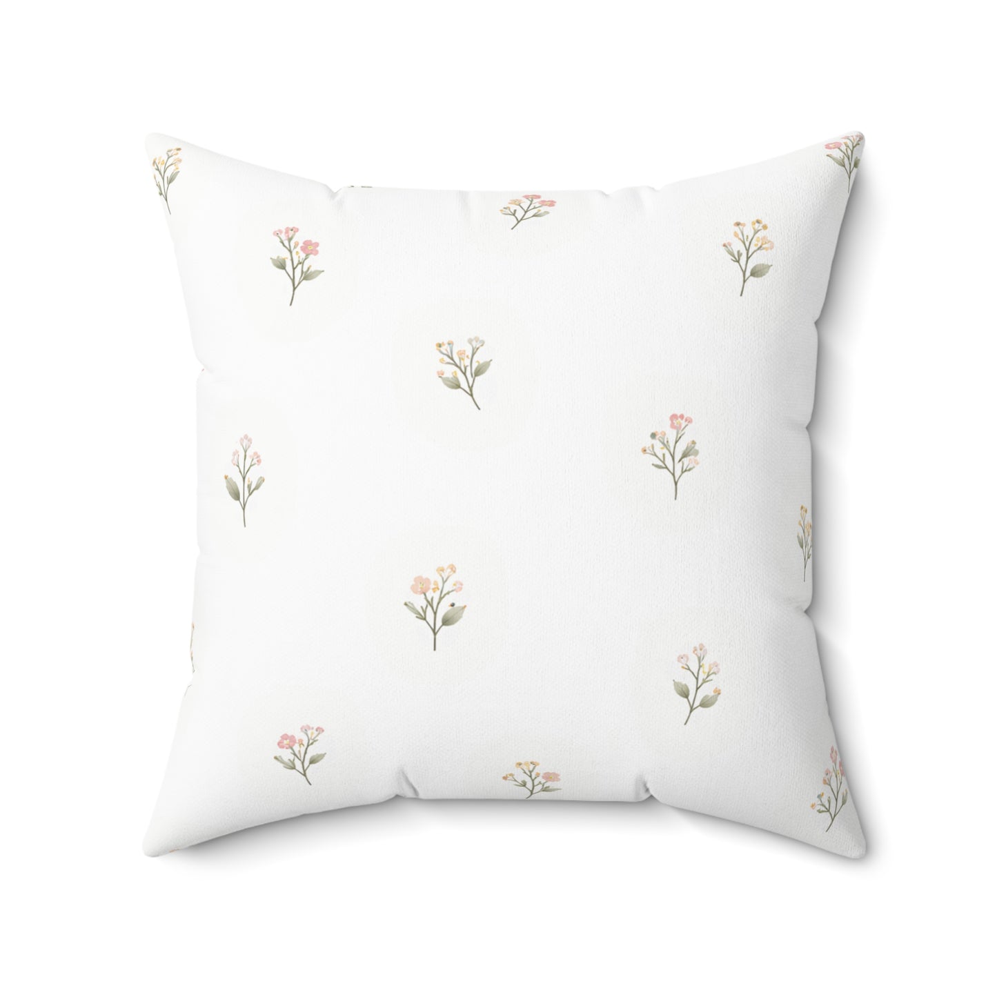Floral Ditsy Pillow — Minimal Pink Flower Decorative Cushion
