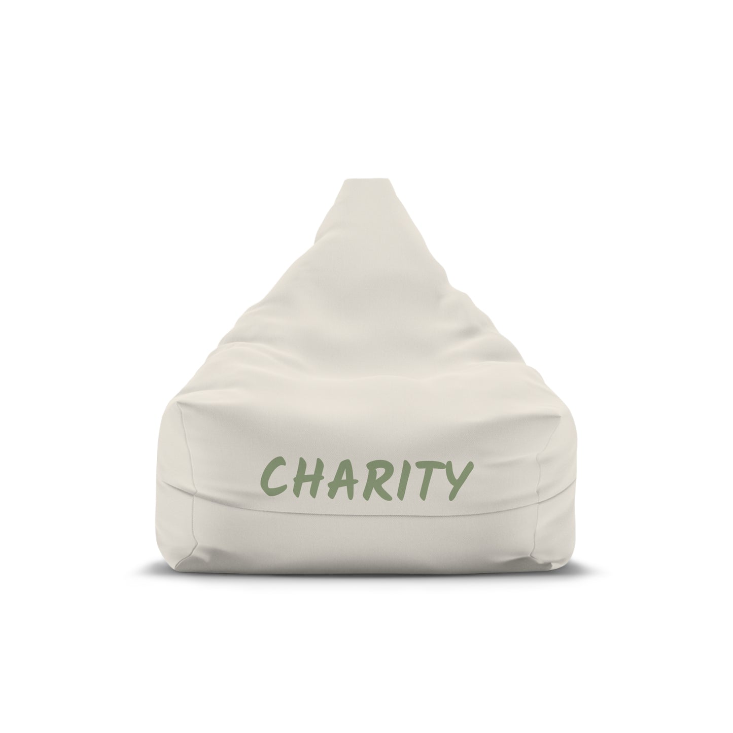 Personalized Charity Beige Bean Bag Cover – Cozy Floor Chair Slipcover