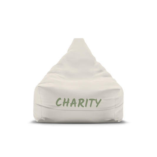 Personalized Charity Beige Bean Bag Cover – Cozy Floor Chair Slipcover