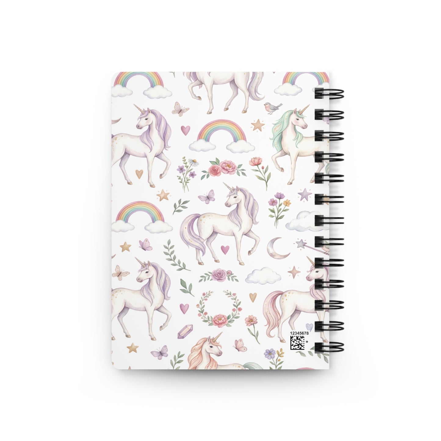 Personalized Unicorn Spiral Journal — "Mandie’s Journal" Cute Pastel Notebooks for Kids & Teens