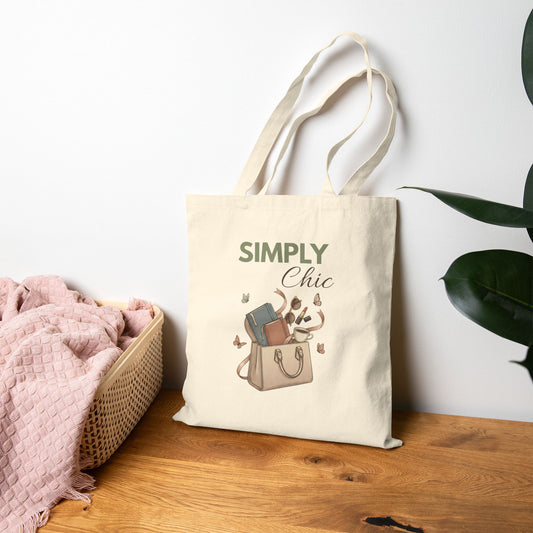 Tote Bag — "Simply Chic" Canvas Tote | Stylish Everyday Reusable Bag