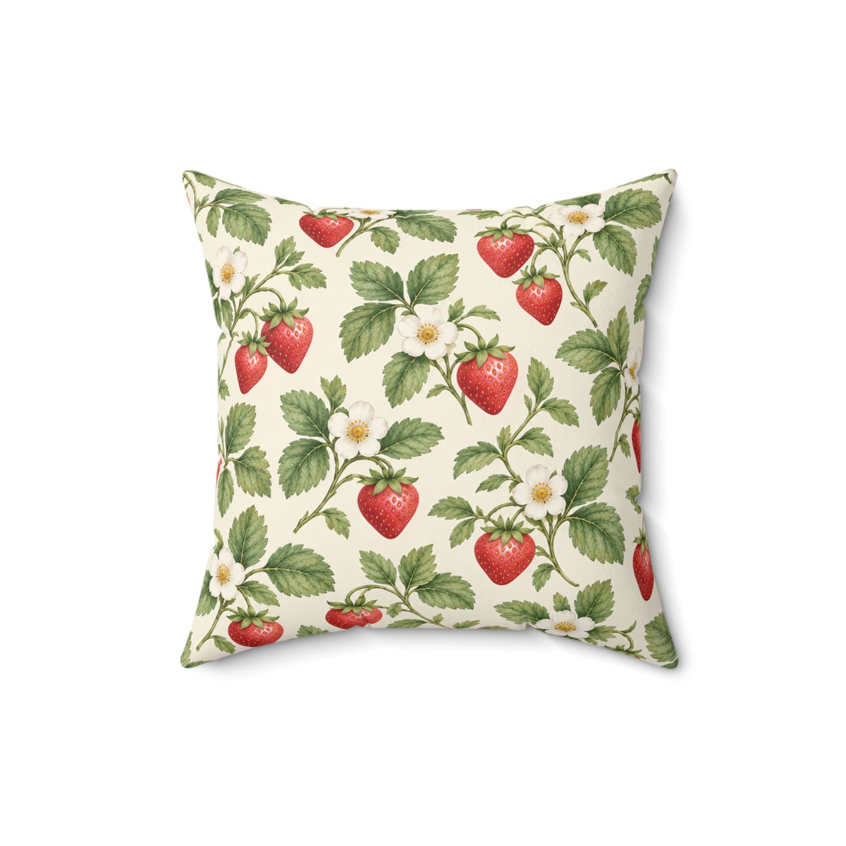 Strawberry Botanical Square Pillow