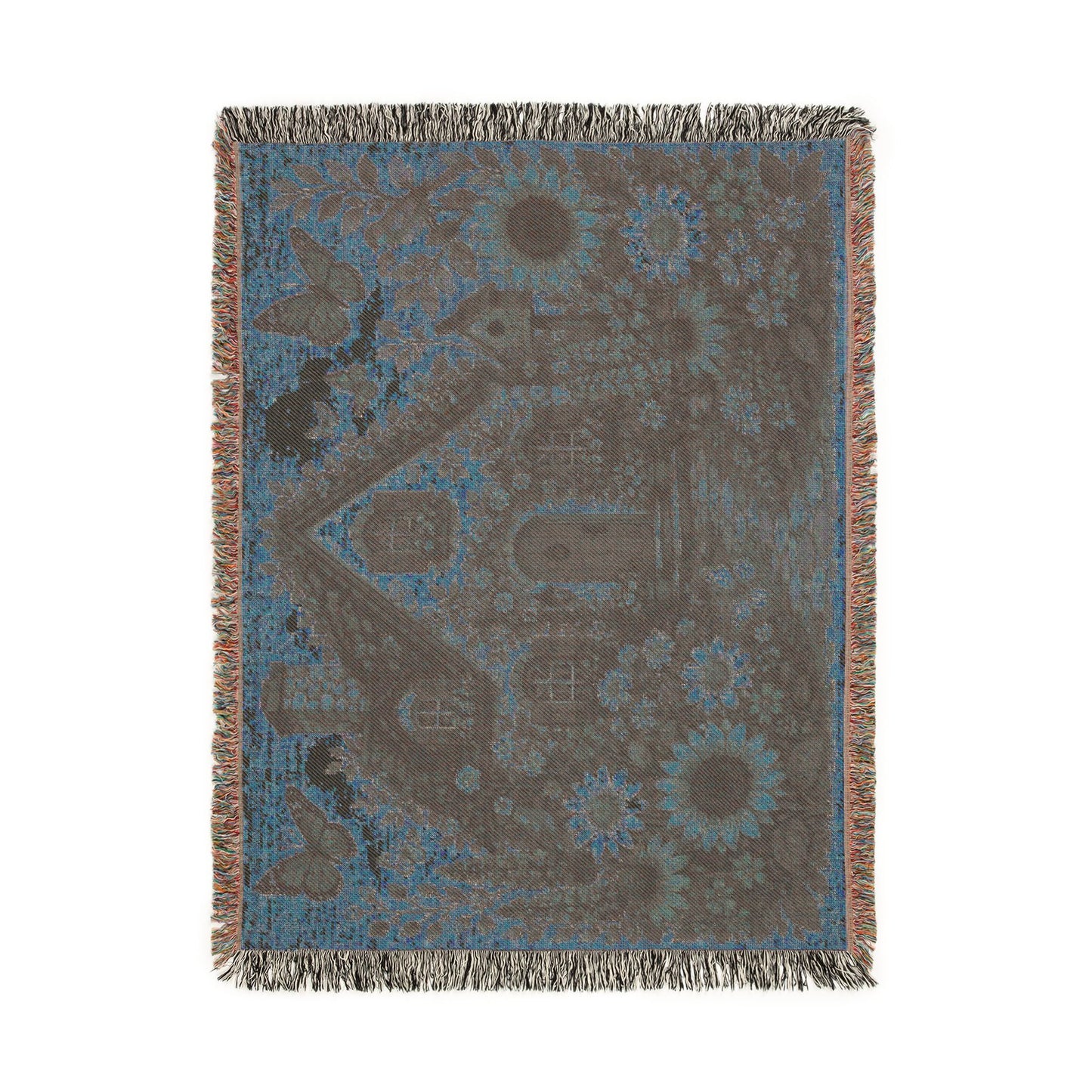Cottage Garden Woven Blanket — Cozy Floral House Throw
