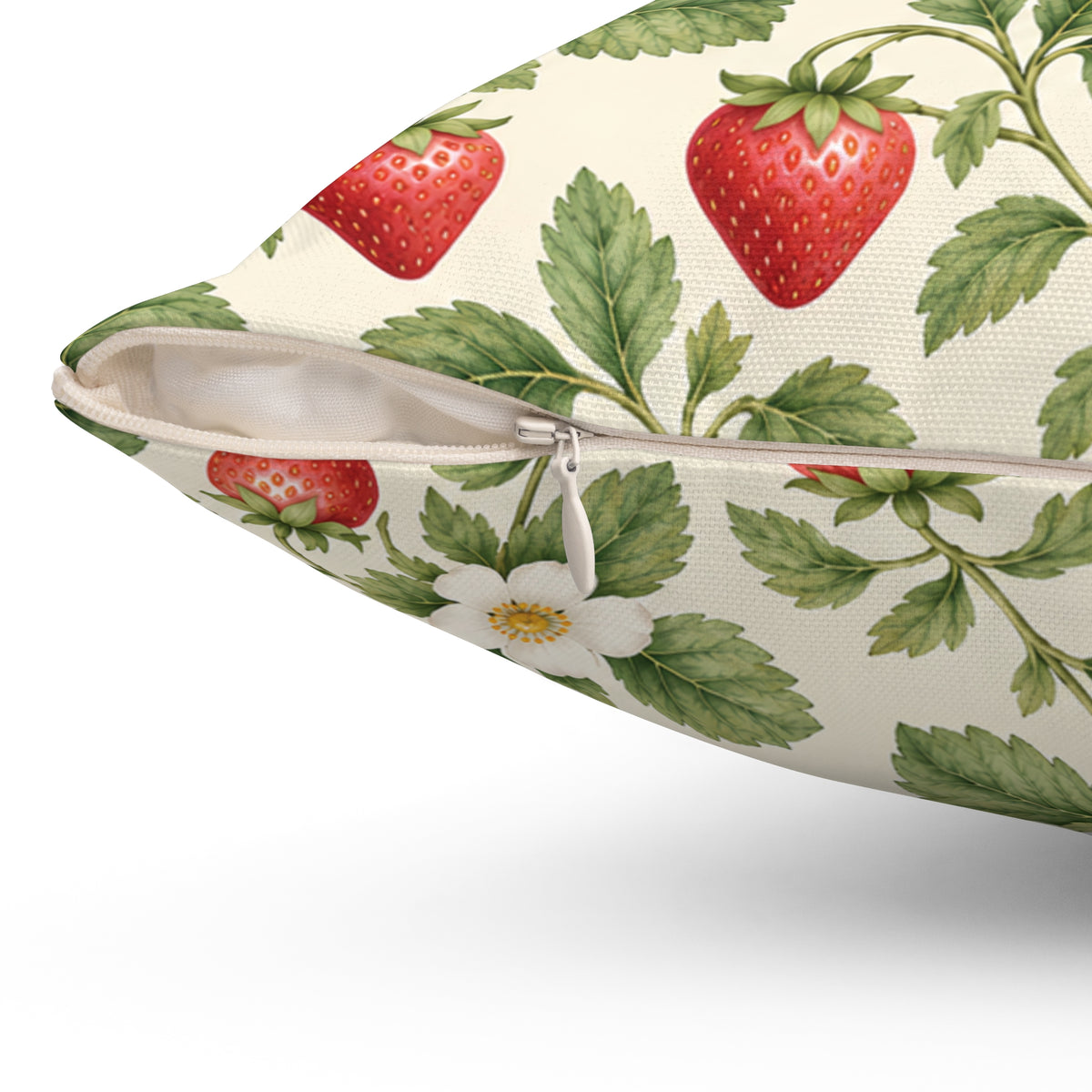 Strawberry Botanical Square Pillow
