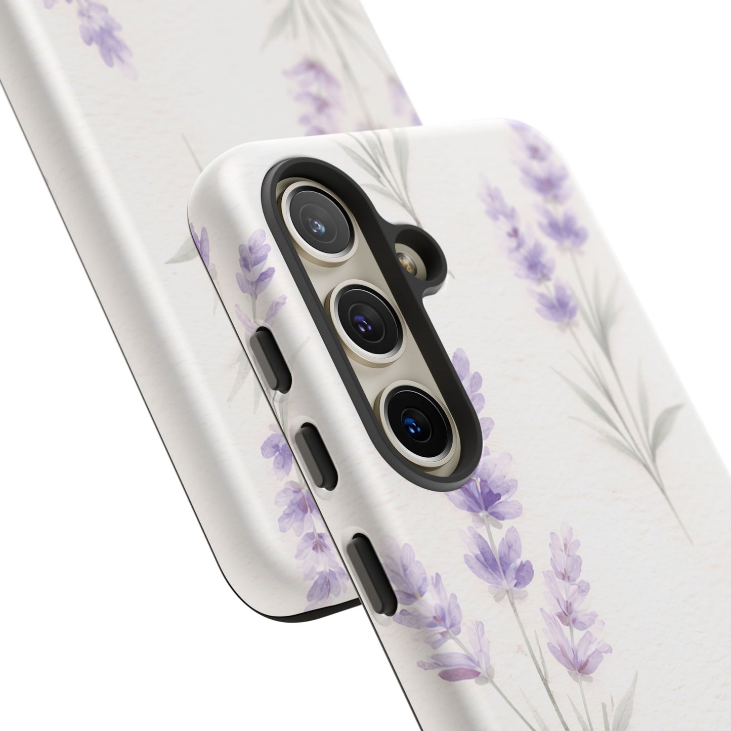 Lavender Floral Phone Case — Protective Tough Case with Purple Botanical Print