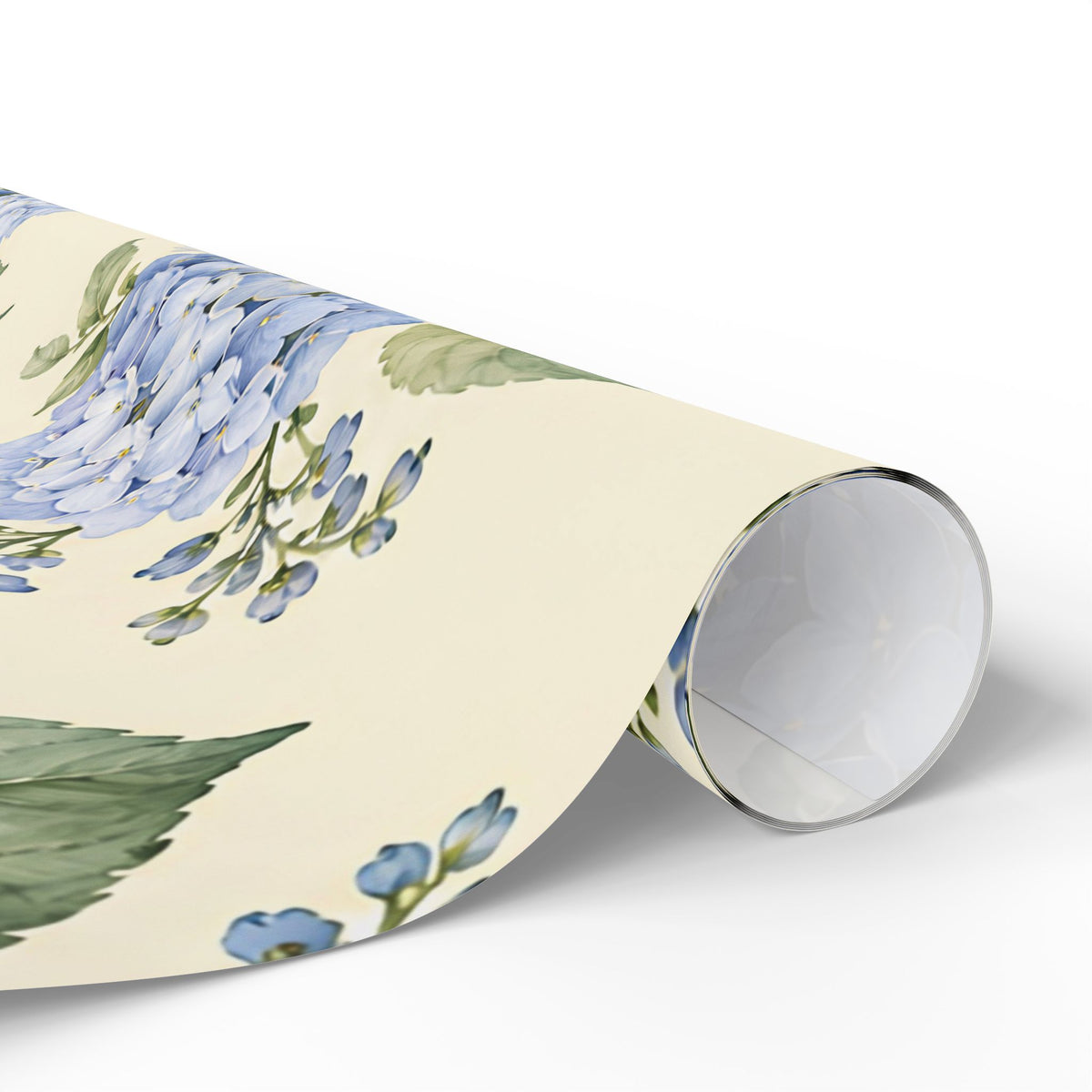 Floral Hydrangea Wrapping Paper Roll — Blue Vintage Flower Gift Wrap