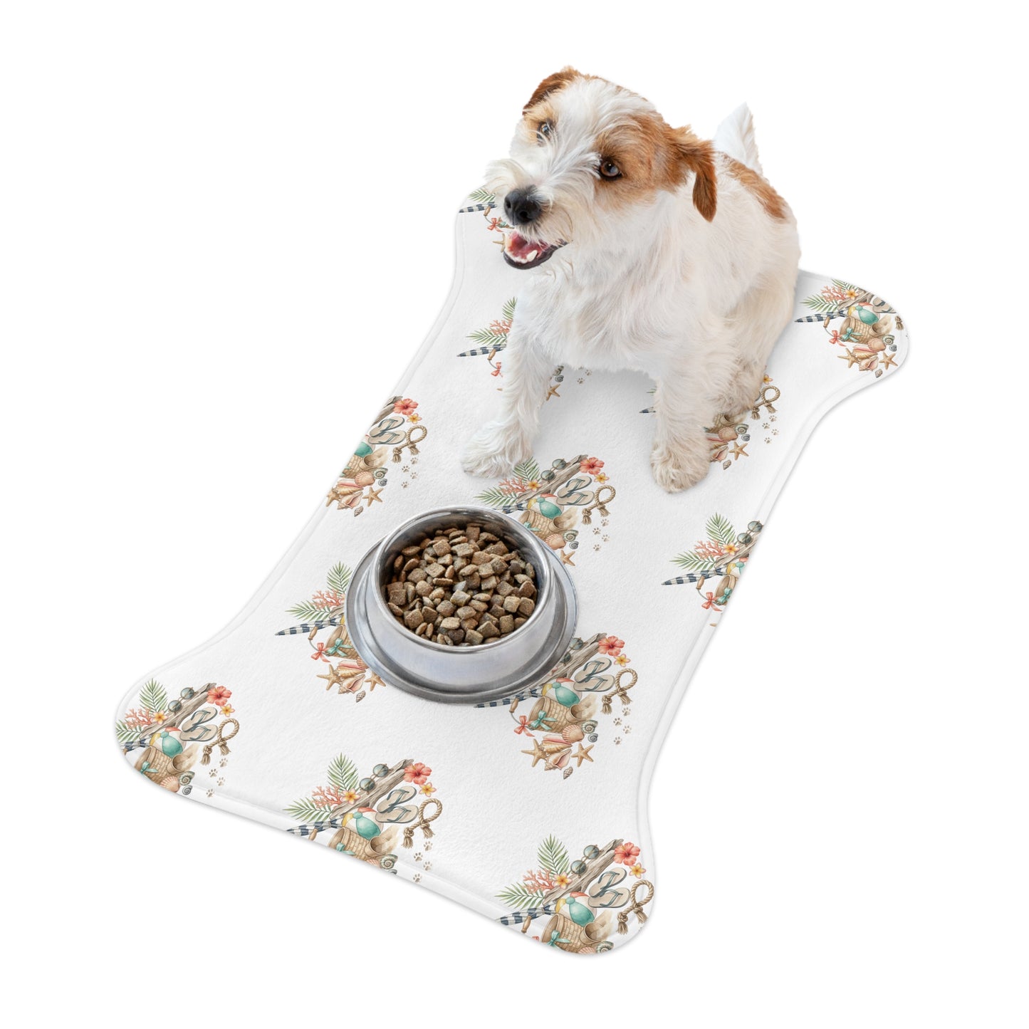 Coastal Seashell Pet Feeding Mat — Beachy Paw Placemat for Dogs & Cats