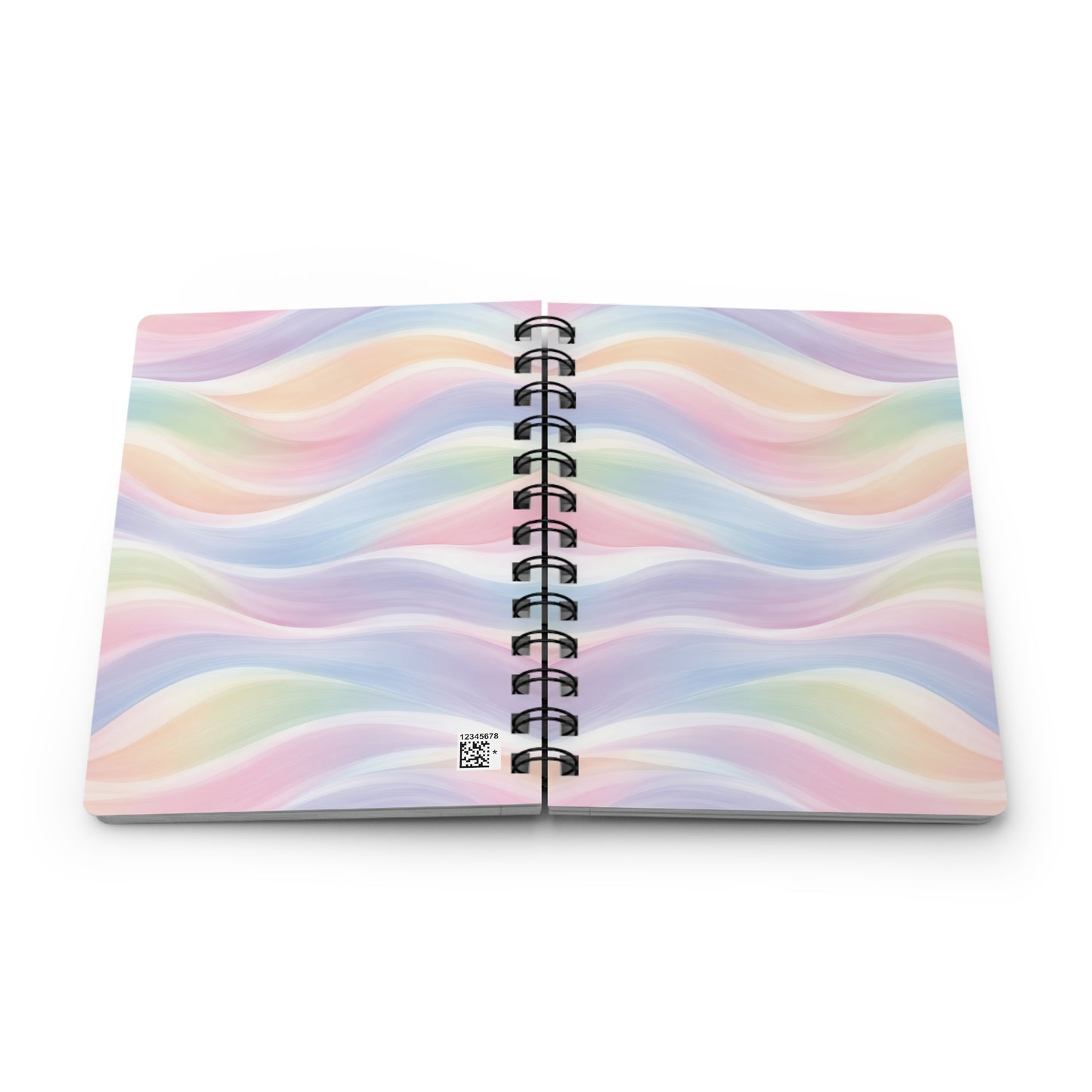 Pastel Wave Spiral Notebook — Rainbow Soft-Blend Spiral Bound Journal