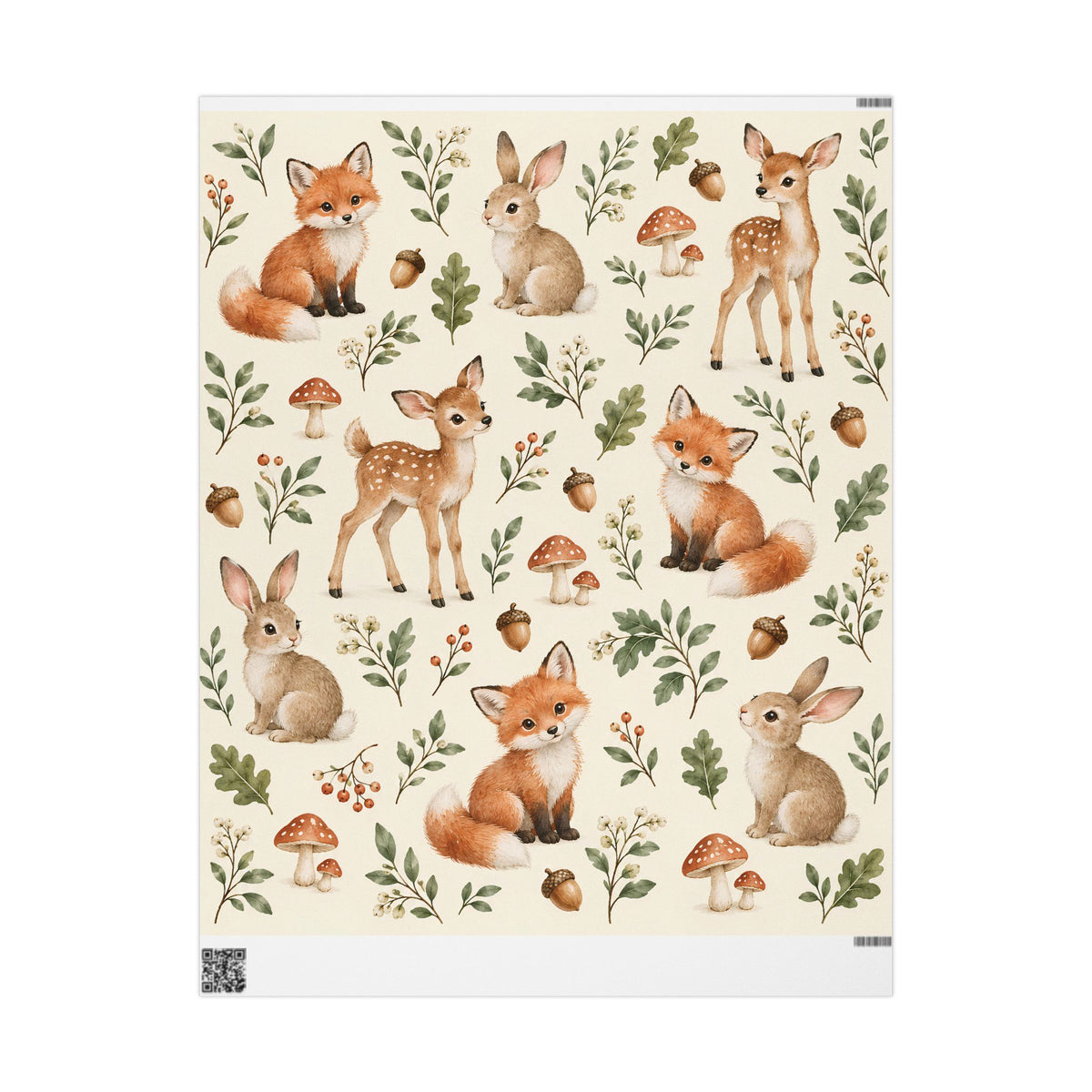 Fox & Foliage Wrapping Paper Roll — Autumn Woodland Gift Wrap