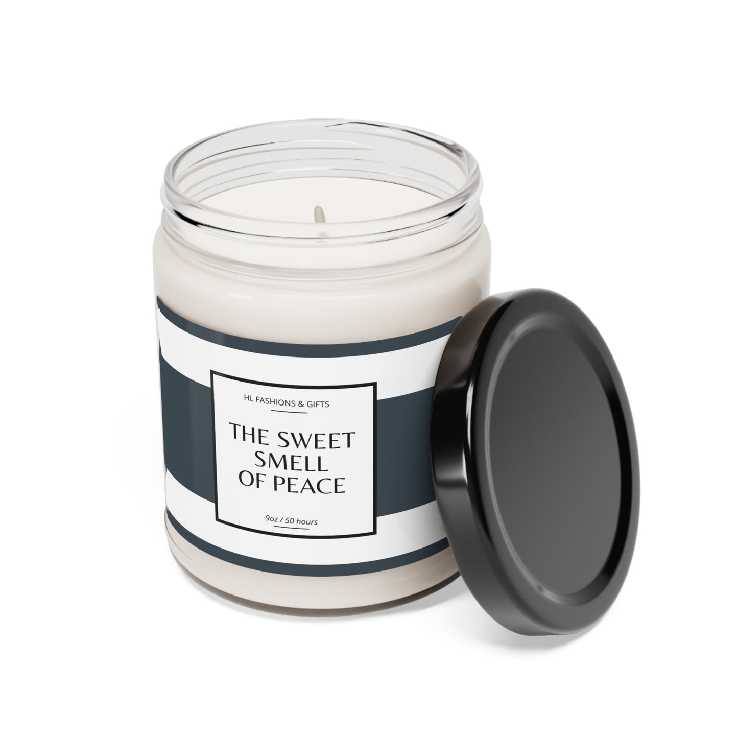 The Sweet Smell of Peace Soy Candle - Charcoal Gray Label