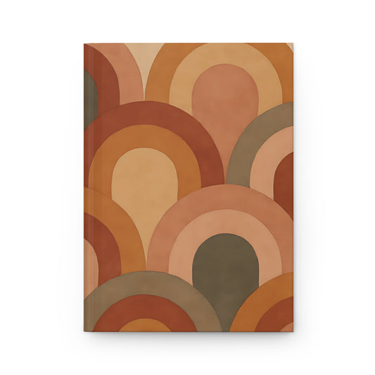 Retro Rainbow Arches Hardcover Matte Journal – 150 Lined Pages