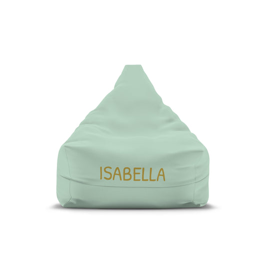 Personalized Mint Bean Bag Cover — Custom Name Accent (e.g., ISABELLA)