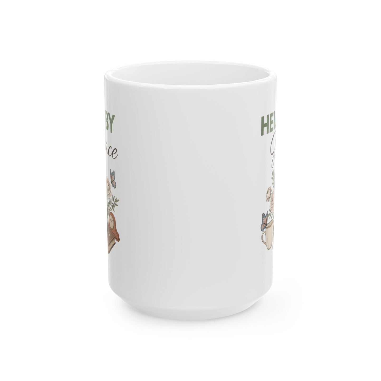 Held by Grace Ceramic Coffee Mug – Christian Inspirational Mug – Floral Bible Study Coffee Cup – Faith Gift for Women – 11oz & 15oz