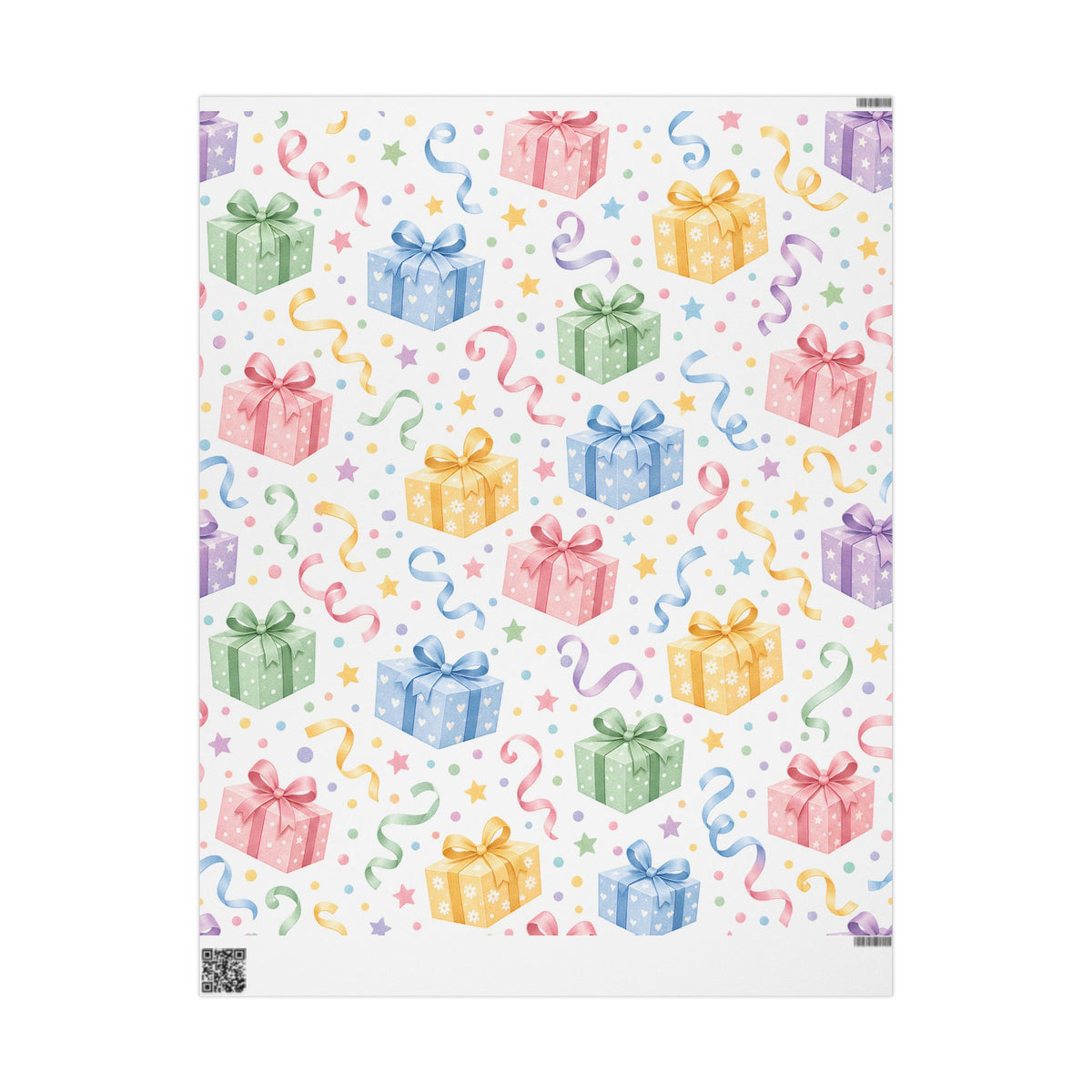Birthday Confetti Gift Wrap — Colorful Party Wrapping Paper Roll