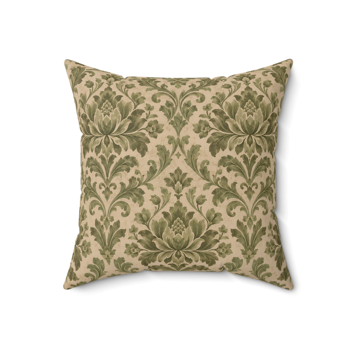 Vintage Damask Floral Throw Pillow