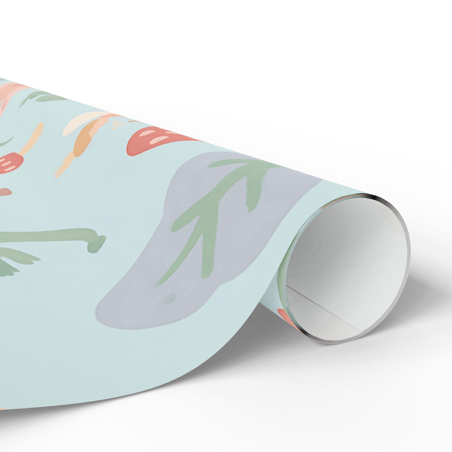 Whimsical Fairy Tale Wrapping Paper – Dragons, Fairies & Castles on Pastel Blue