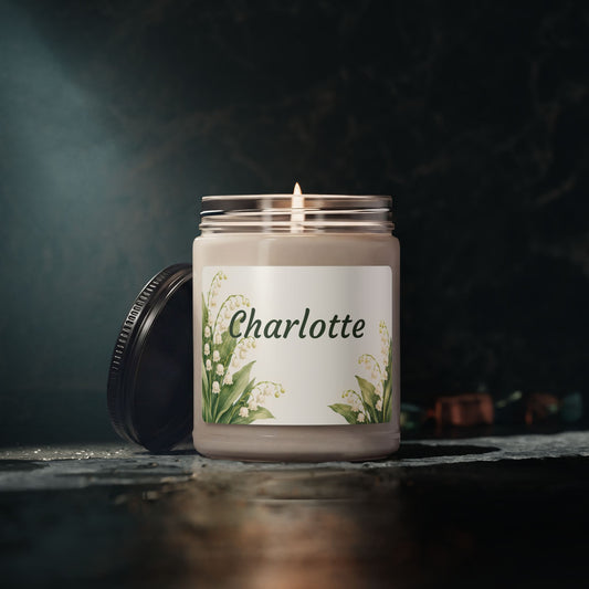 Personalized Lily of the Valley Scented Soy Candle — 9oz (Custom Name)