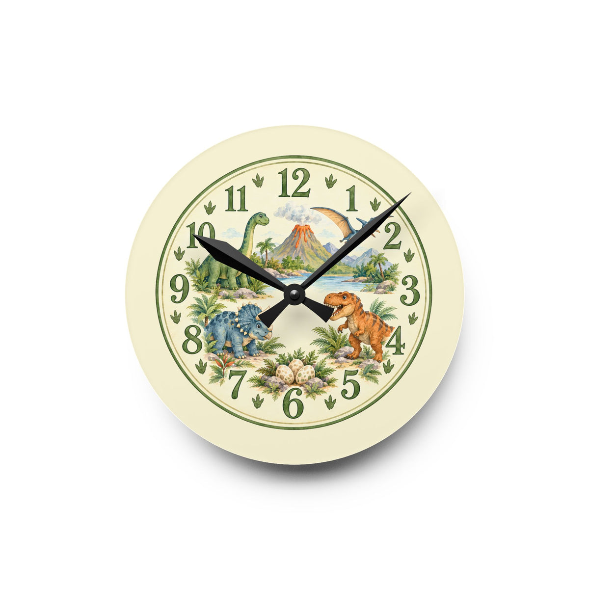 Dinosaur Nature Scene Acrylic Wall Clock