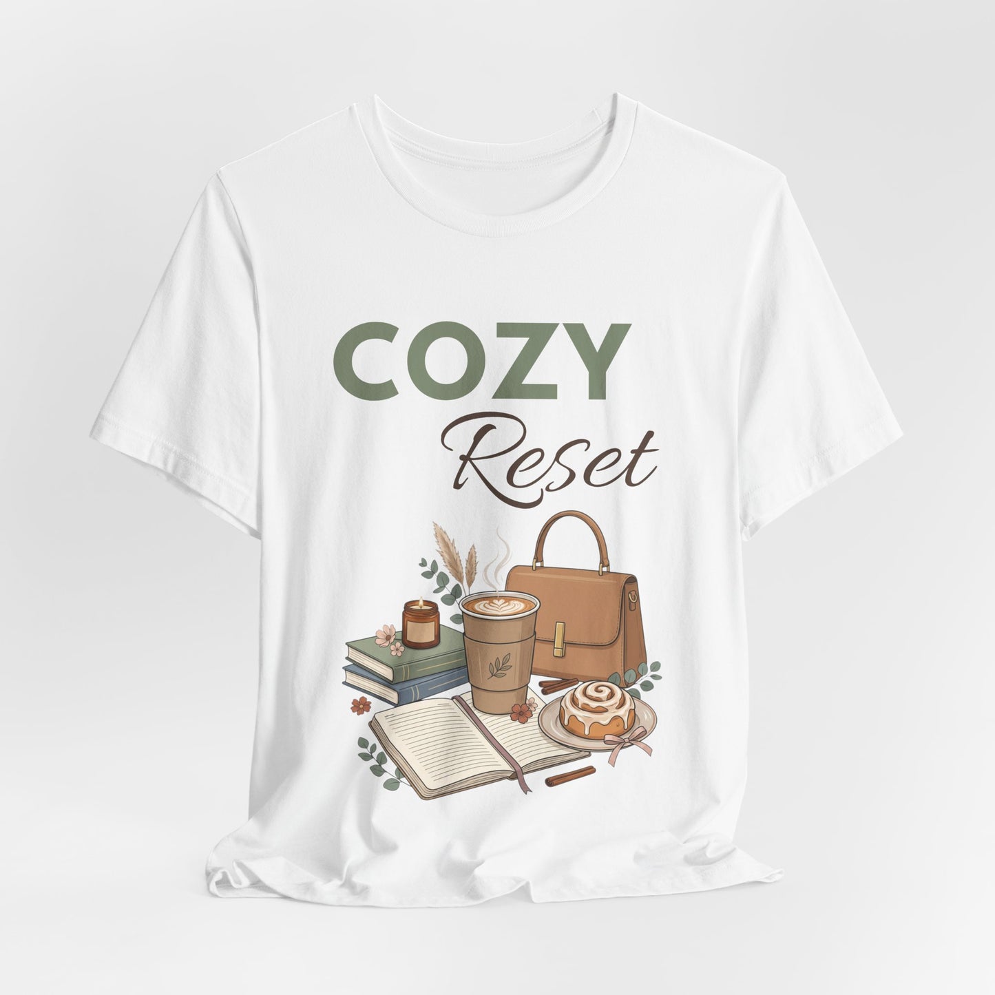 Cozy Reset T-Shirt – Cozy Coffee, Books & Hygge Relaxation Tee