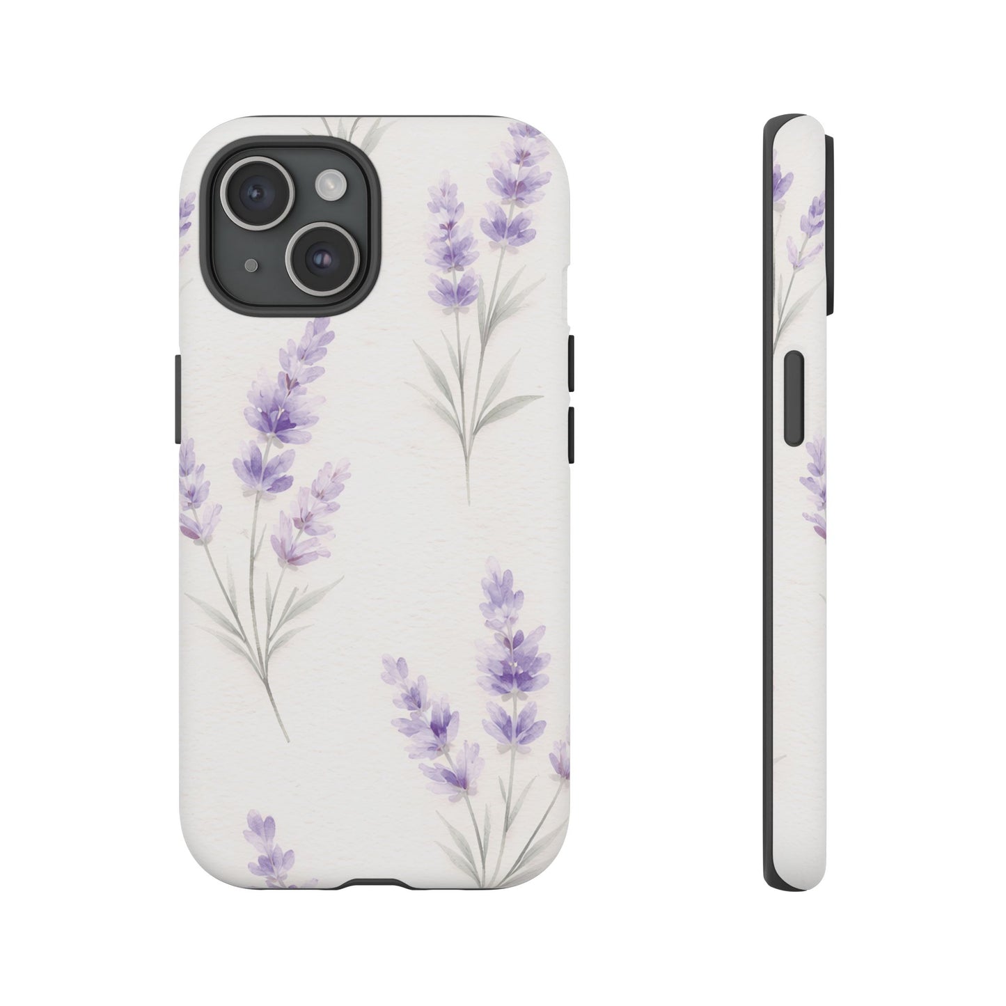 Lavender Floral Phone Case — Protective Tough Case with Purple Botanical Print