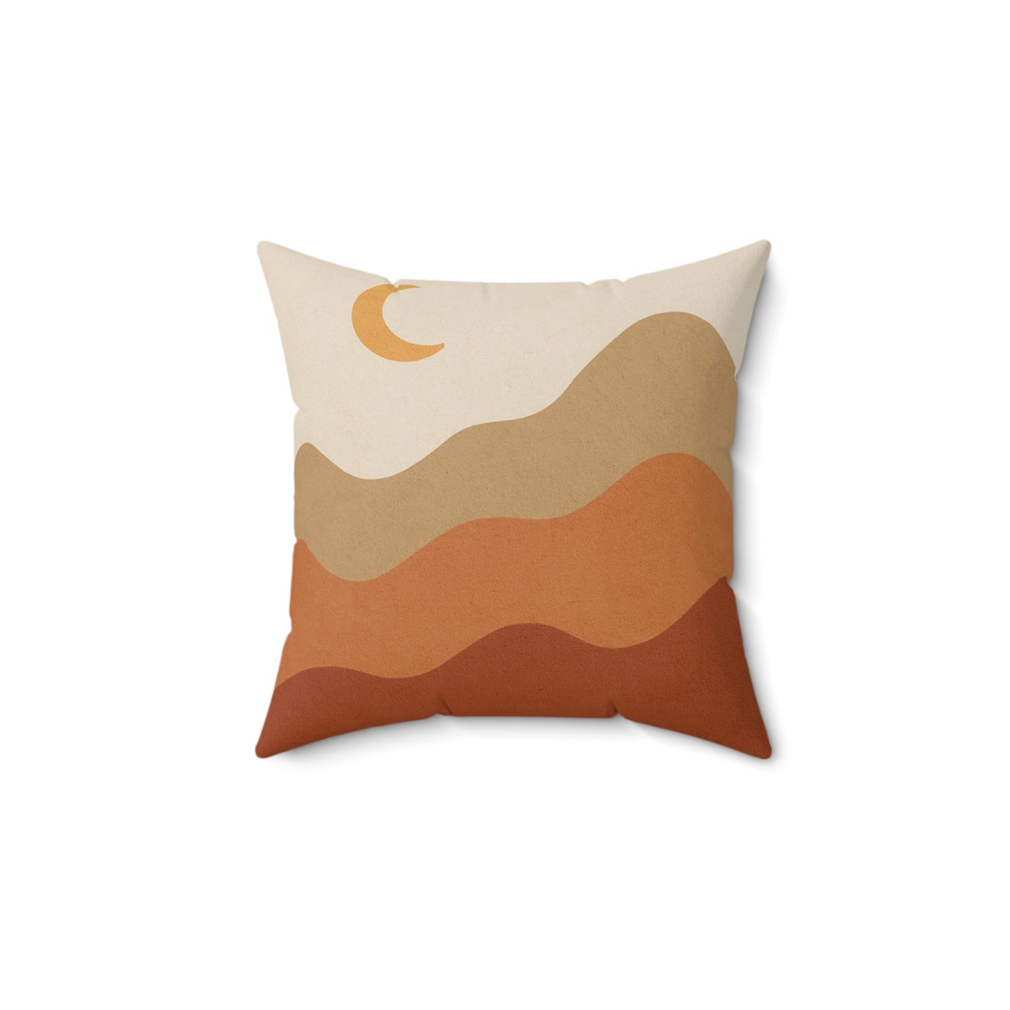 Desert Sunset Throw Pillow - Boho Landscape Cushion with Crescent Moon & Double-Sided Print