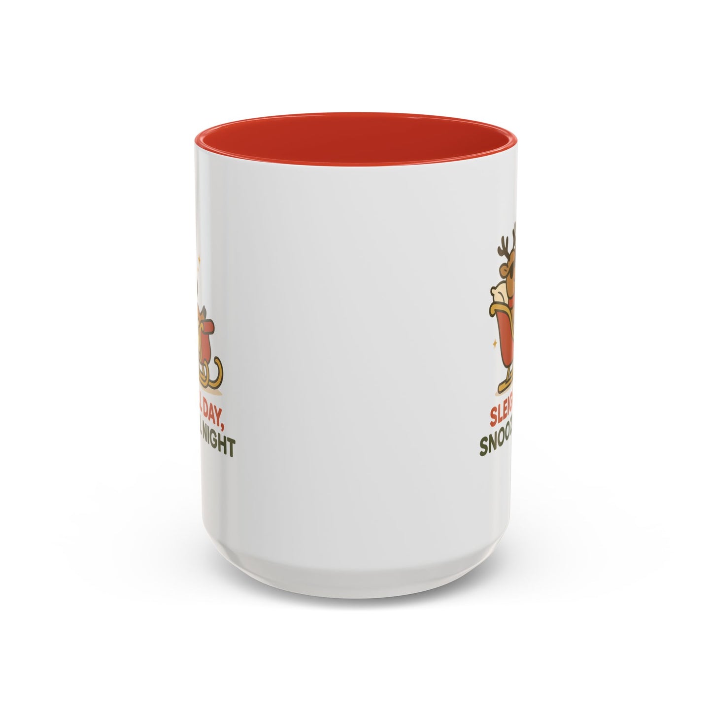 Sleigh All Day Snooze All Night Christmas Mug – Cozy Reindeer Holiday Coffee Cup, 11oz & 15oz Ceramic