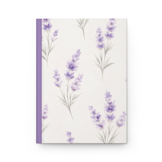 Lavender Sprig Hardcover Journal — Floral Matte Notebook for Notes & Gratitude