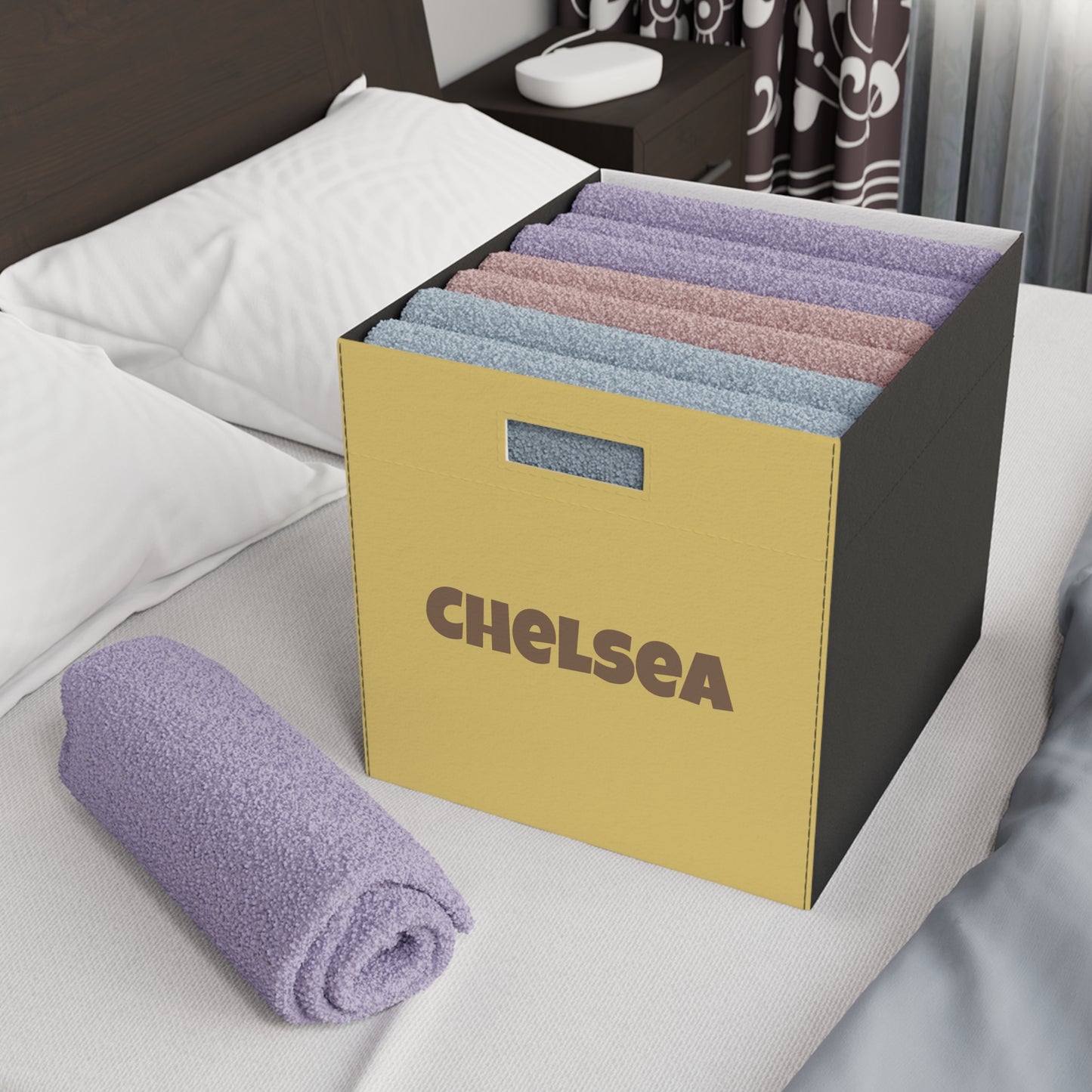 Personalized Felt Storage Box – Custom Name 'Chelsea' Toy & Closet Organizer