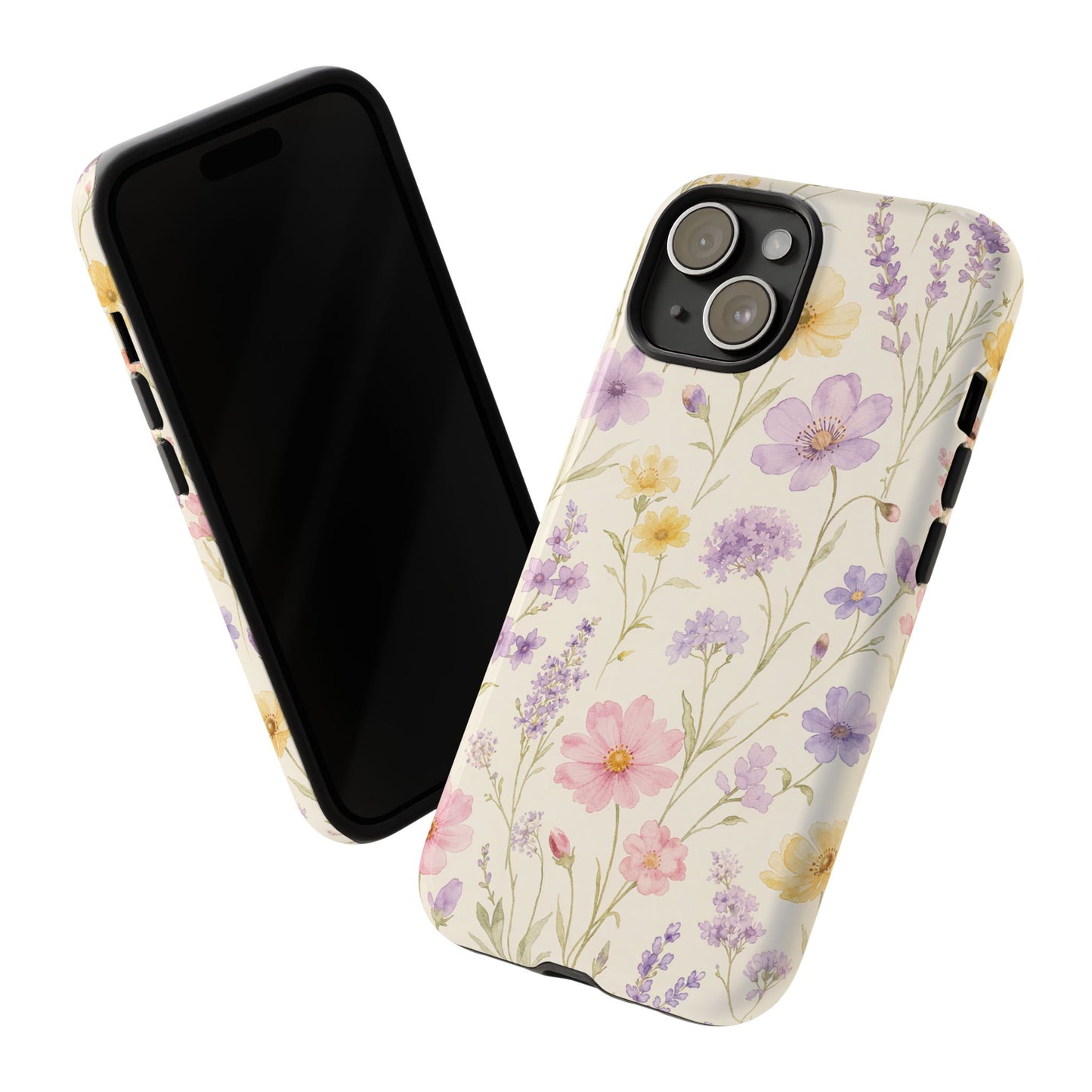 Floral Field Tough Case — Pastel Wildflower Protective Phone Cover