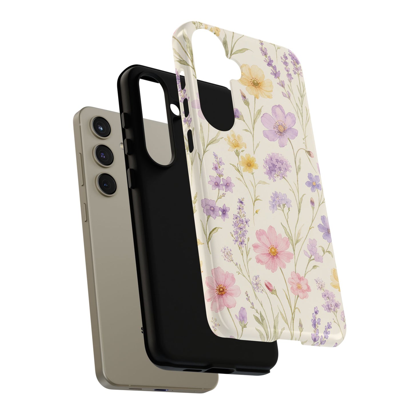 Floral Field Tough Case — Pastel Wildflower Protective Phone Cover