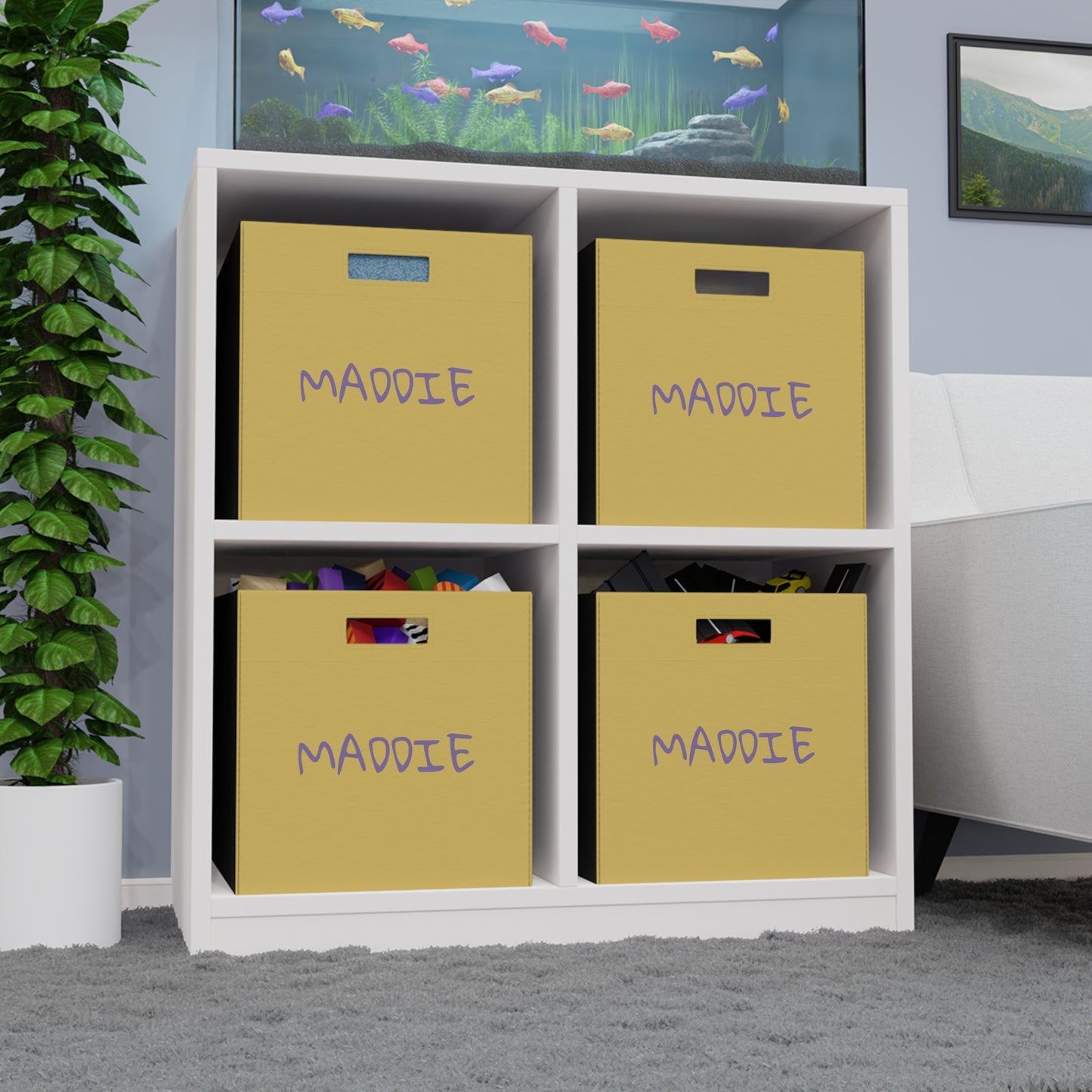 Personalized Felt Storage Box – Custom Name Kids Toy & Closet Organizer