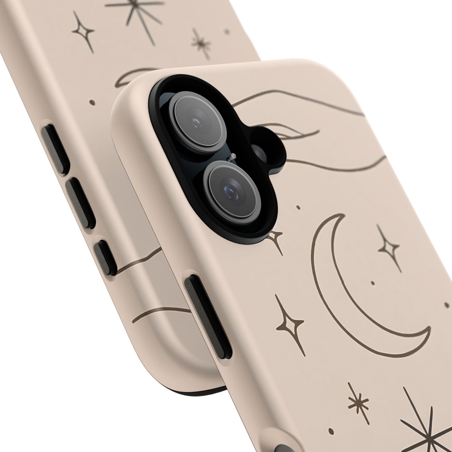 Mystic Minimalist Hands & Moon Phone Case – Celestial Line Art Design