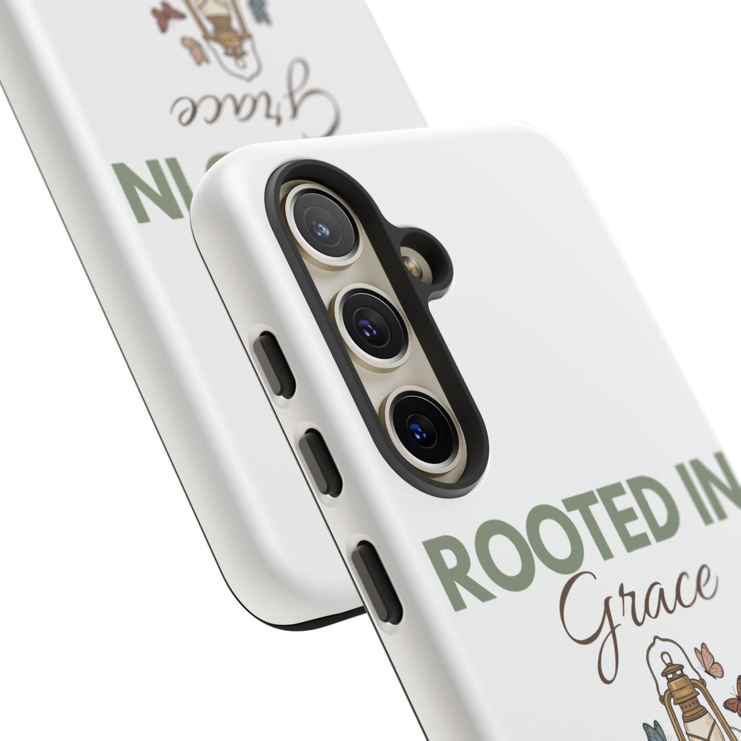Rooted in Grace Phone Case — Floral Lantern Christian Protective Cover