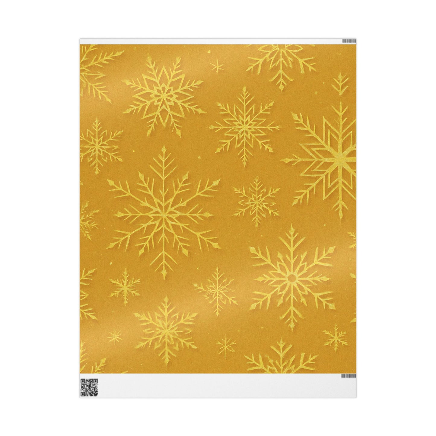 Golden Snowflake Wrapping Paper – Luxurious Holiday Gift Wrap