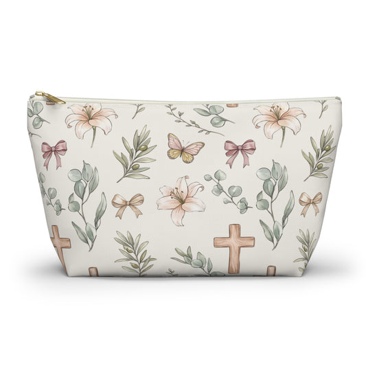 Floral Cross Accessory Pouch — Lily & Bow Makeup Bag
