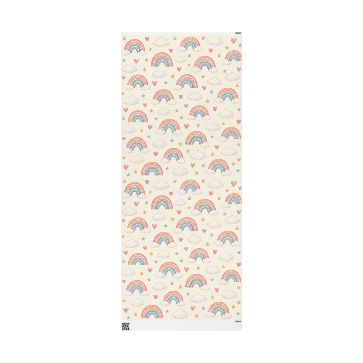 Wrapping Paper Roll — Pastel Rainbow & Cloud Gift Wrap (Neutral Baby Shower, Birthday, Nursery)