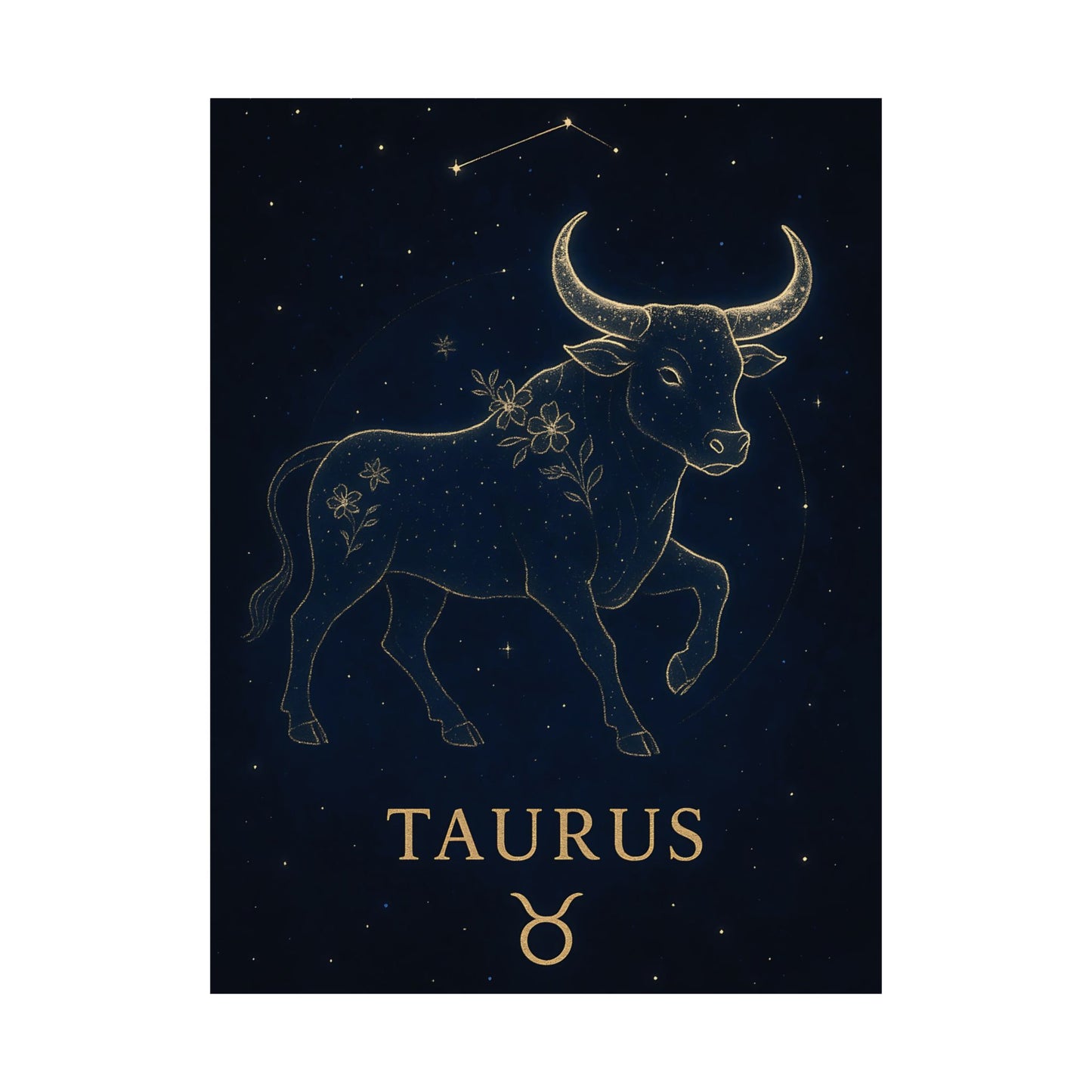 Taurus Zodiac Constellation Matte Poster – Celestial Astrology Wall Art Print (Multiple Sizes)