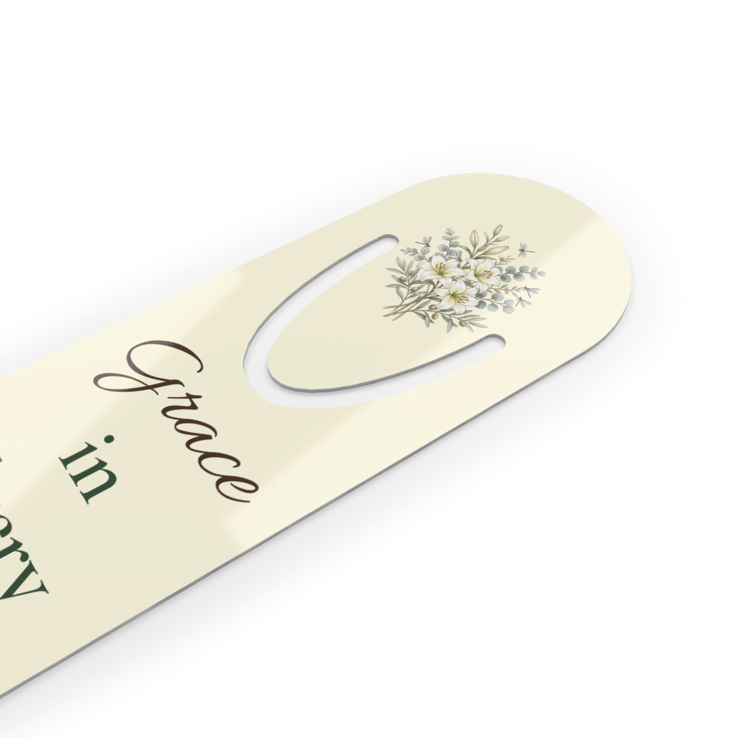 Grace in Every Petal Floral Bookmark — Elegant Metal Corner Bookmark for Readers & Gifts